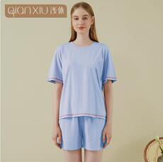2025年秋季睡衣圆领休闲短裤男女同款情侣套装，睡衣套装，泰合衣坊