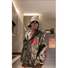 简约潮流迷彩刺绣卫衣慵懒文艺气质时尚日系原宿百搭ins流行新款，男装卫衣，星座506A