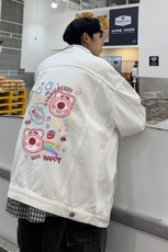 秋季港风大码不一样情侣学生印花牛仔外套男JK559-P65控价88，男装工装外套，星座912-1（原星座914-5）