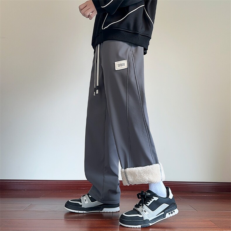 大货已出欢迎二开加绒新款纯色青少年潮流卫裤宽松A161-K51A,男装休闲裤,电商A161