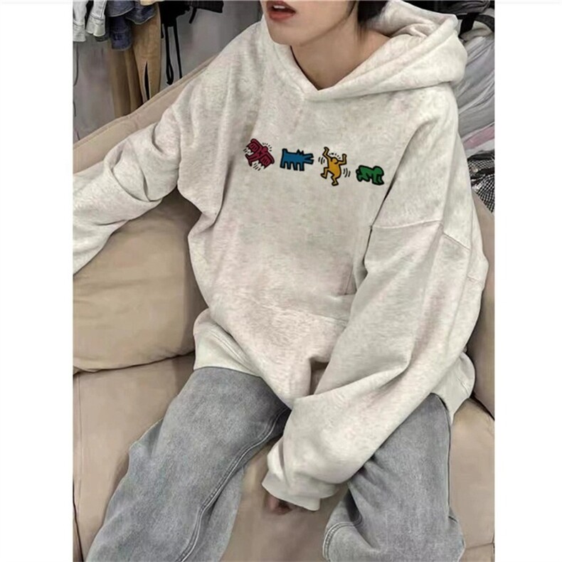 美式复古连帽卫衣新款秋冬宽松慵懒高街小众外套WY403-P56，女装短外套，星座208-5