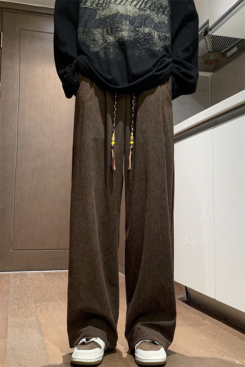 8XL-M特大码秋季新款垂感休闲裤男宽松直筒裤男裤拖地裤K940P40,男装休闲裤,电商D206-1