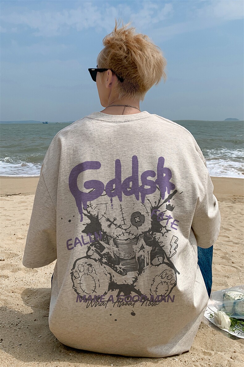 已注册/夏季外景美式重磅短袖T恤男潮流宽松体恤打底衫DT9800/P25,男装T恤,电商B316