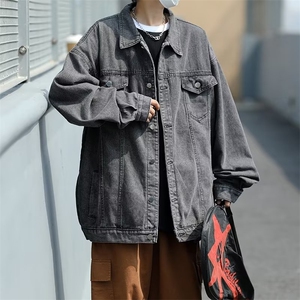 春秋港风复古高街牛仔衣日系Cityboy工装牛仔外套夹克 W5647-P65图片