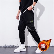 新款秋冬日系休闲裤男士宽松束脚大码工装裤k603-常规p35加绒40,男装工装外套,星座1008-2
