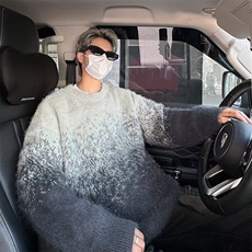 毛衣男冬季高街美式复古高级感针织衫休闲慵懒软糯线衣MZ758-P64，男装针织衫/毛衣，星座412-3