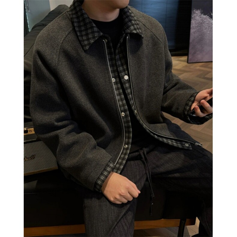 冬季新款加棉假两件拼接潮流轻奢夹克外套男款简约风MA504,男装夹克,星座1116A（原606A-3）