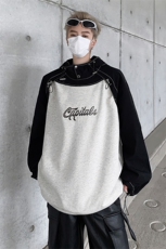 美式复古连帽卫衣24春季新款抽绳拼接套头外套XZ514-2-20246-P88，女装短外套，星座514-2(原B239)