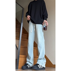 大货~美式高街vibe修身微喇抽绳松紧腰牛仔裤男K551-特P42控68，男装牛仔裤，星座1004-3