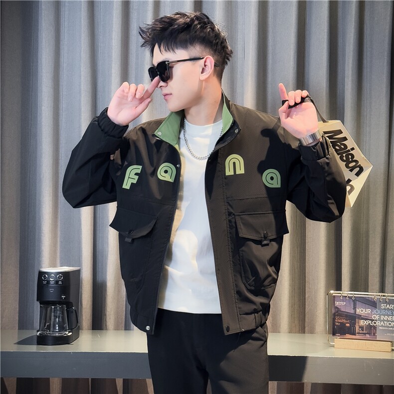 9905-P98控138秋季新款社会小伙潮店主风夹克男,男装夹克,电商D327