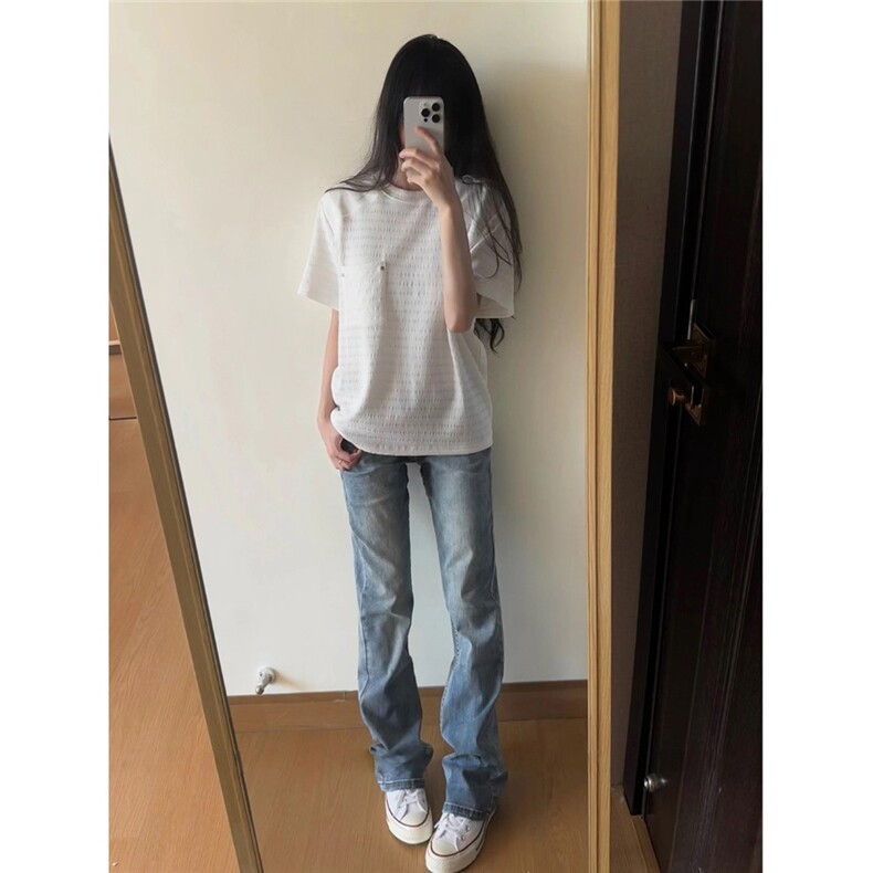 新款牛仔裤男女美式中高腰修身裤子显瘦提档直筒微喇裤WL720-P45,男装牛仔裤,星座1008