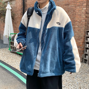 羊羔绒撞色棉衣外套男秋冬新款韩版宽松百搭上衣 W3470-P45图片