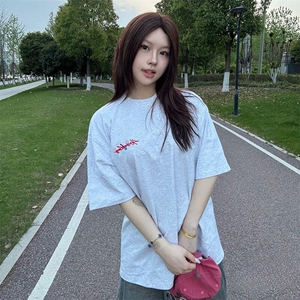万针全刺绣工艺抖音得物高品质260克重磅纯棉双纱美式高街短袖T恤图片