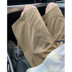 特批P20无差价夏季美式高街激光透气冲孔短裤男冰丝五分裤DK2194图片