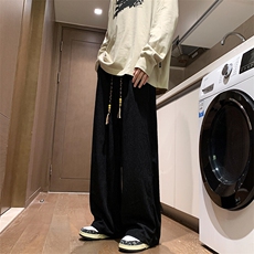8XL-M特大码秋季新款垂感休闲裤男宽松直筒裤男裤拖地裤K940P40，男装休闲裤，电商D206-1