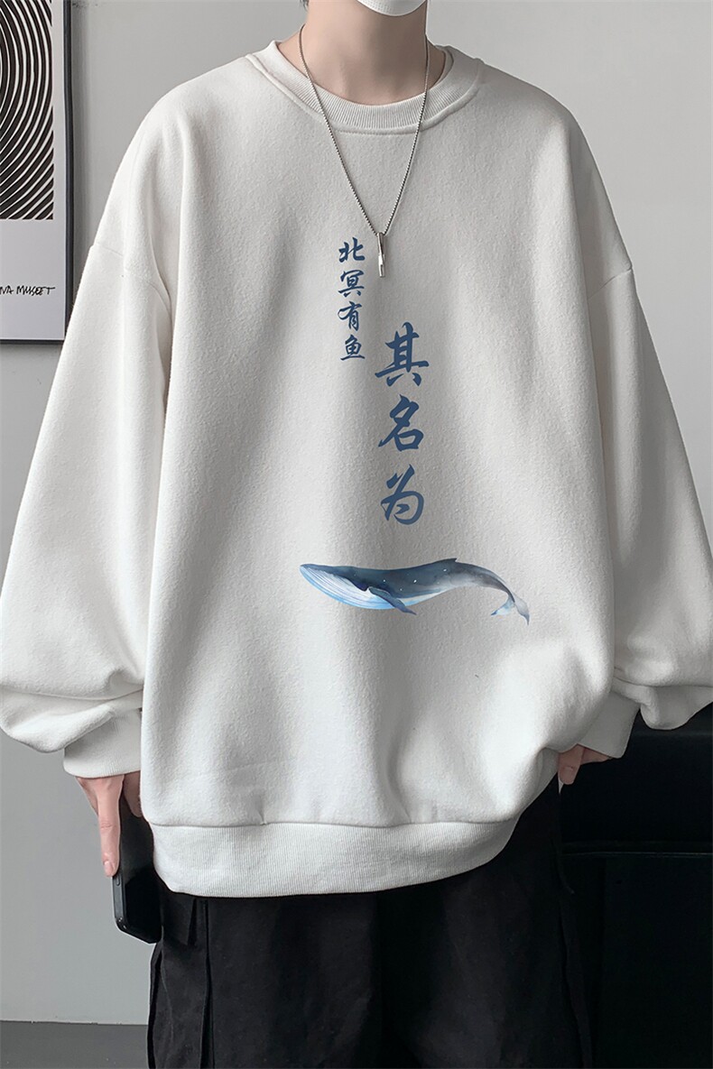 圆领卫衣男大码加厚加绒长袖t恤男S6261-P28加绒款-P33,男装卫衣,电商A040