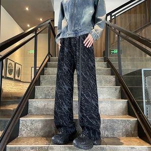 25迷彩灯芯绒小众设计飘带休闲裤男宽松休闲裤504-K852-TP35控68图片