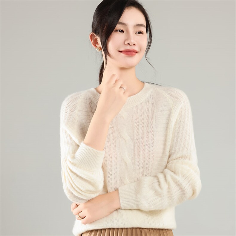 35%羊绒衫秋冬季新款舒适时尚百搭女式宽松长袖打底毛衣,女装羊绒衫,琳尚羊绒