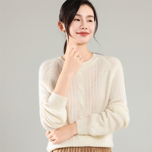35%羊绒衫秋冬季新款舒适时尚百搭女式宽松长袖打底毛衣图片