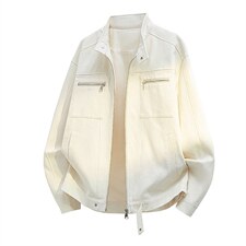 26春装高品质老钱风立领夹克外套男女美式潮牌拉链工装风宽松上衣，男装夹克，电商A486