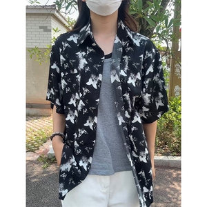 2025夏季新款港风夏威夷冰丝沙滩衬衫印花短袖 CS305-P30图片