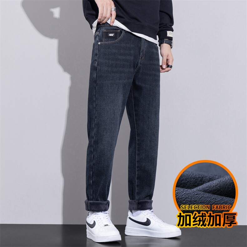 A178729JR特P60秋冬季加绒加厚美式休闲牛仔裤,男装牛仔裤,电商A178