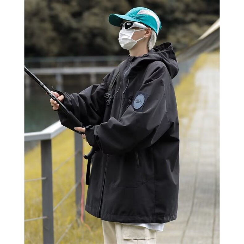 美式机能户外三防冲锋衣外套男春秋2024新款防水防风运动夹克,男装夹克,星座716-2