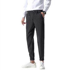 新款男士休闲裤修身男青年时尚潮牌流行纽扣腰帅气长裤Y682-P35，男装休闲裤，电商A128