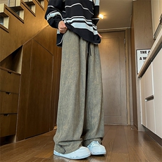 K566-P50M-6XL秋季大码宽松阔腿灯芯绒美式复古休闲长裤，男装休闲裤，星座109