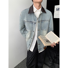 现货得物二开vintage拼接翻领工装外套水洗做旧夹克JK1294-P78，男装夹克，星座1103-3