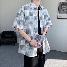 现货在仓！夏季休闲百搭翻领衬衫男抖音得物可送样-EX50556-特P30，男装衬衫，电商A061
