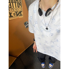 设计感烧花圆领正肩T恤男女夏季大码短袖上衣T3613-特价P30，男装T恤，电商A007