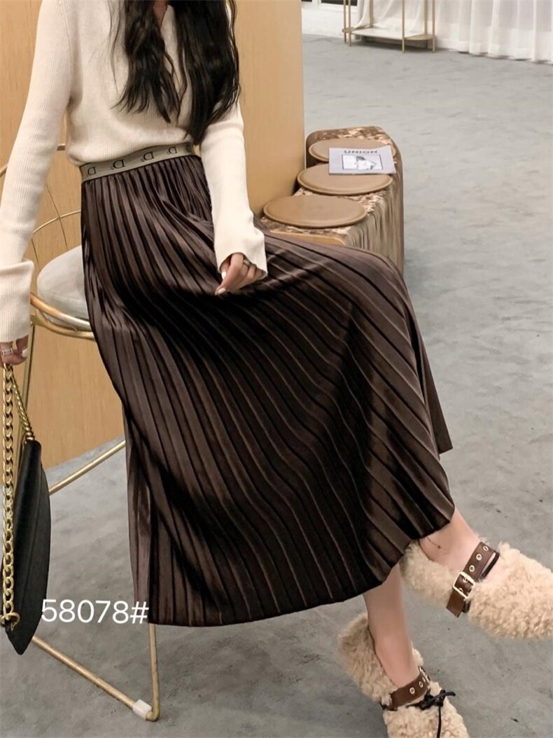 丝绒百褶裙，其它，千百莲