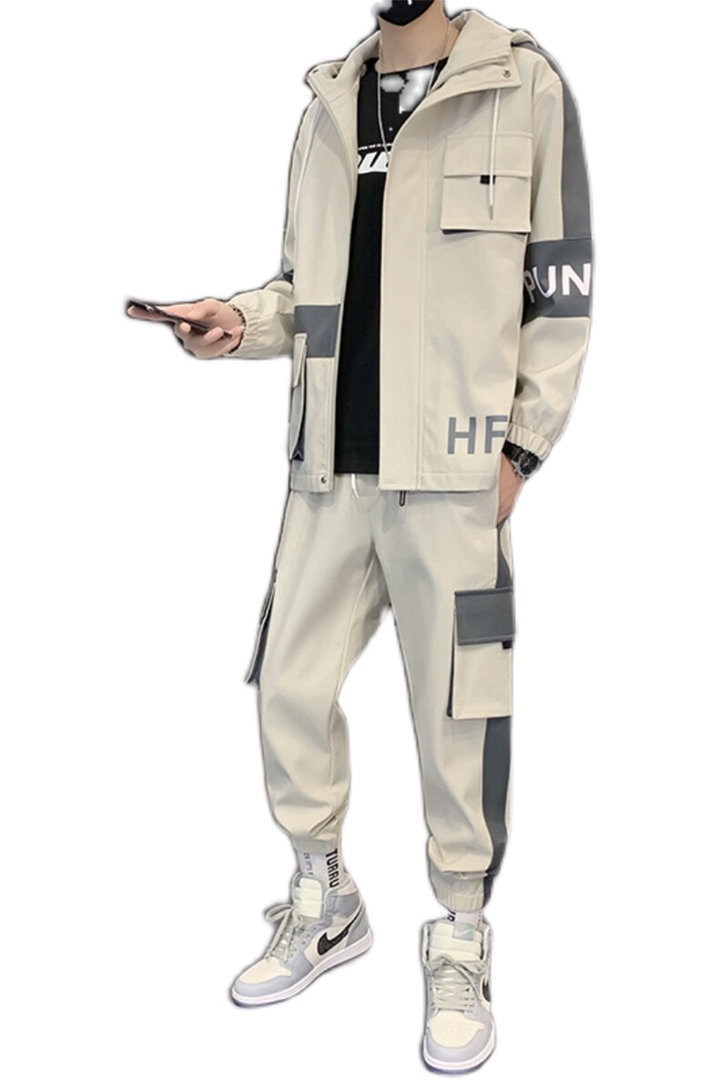 秋季男士套装休闲运动服帅气搭配一套工装夹克外套D05/90,男装夹克,电商B226-2（原B217-2）