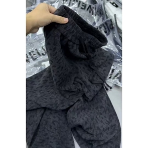 1506-1/K22471/P43豹纹印花休闲长裤冬新款显瘦百搭阔腿裤潮男女图片