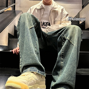 XZ616 秋季新款复古设计感牛仔裤休闲长裤 TY969 P65控78图片