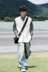 韩系叠穿复古麻花针织衫马甲男学院风早秋穿搭上衣服背心9097P58，男装背心/马甲，电商B312