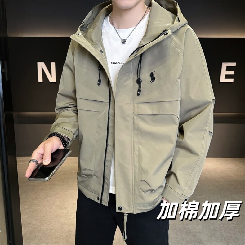 加棉加厚连帽长袖美式简约夹克秋季休闲外套NM823-加棉P100,男装夹克,星座310B-3
