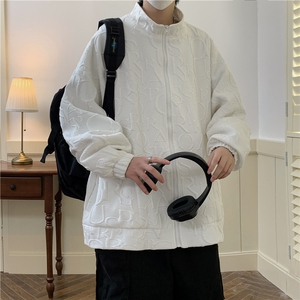 秋季立体压印字母立领开衫外套夹克男904-JK03-P70控88图片