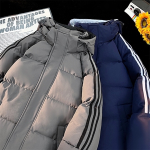 现货 抖音得物供视频 三条杠织带加厚羽绒连帽棉衣外套棉服MY8097图片