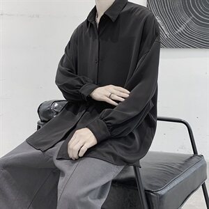 21年春款 长袖衬衫泡泡袖衬衫男潮流宽松大码港风冷淡 CS2012 P50图片