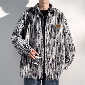 扎染设计感牛仔夹克男士春秋季装大码青少年休闲高级感潮流牌外套图片