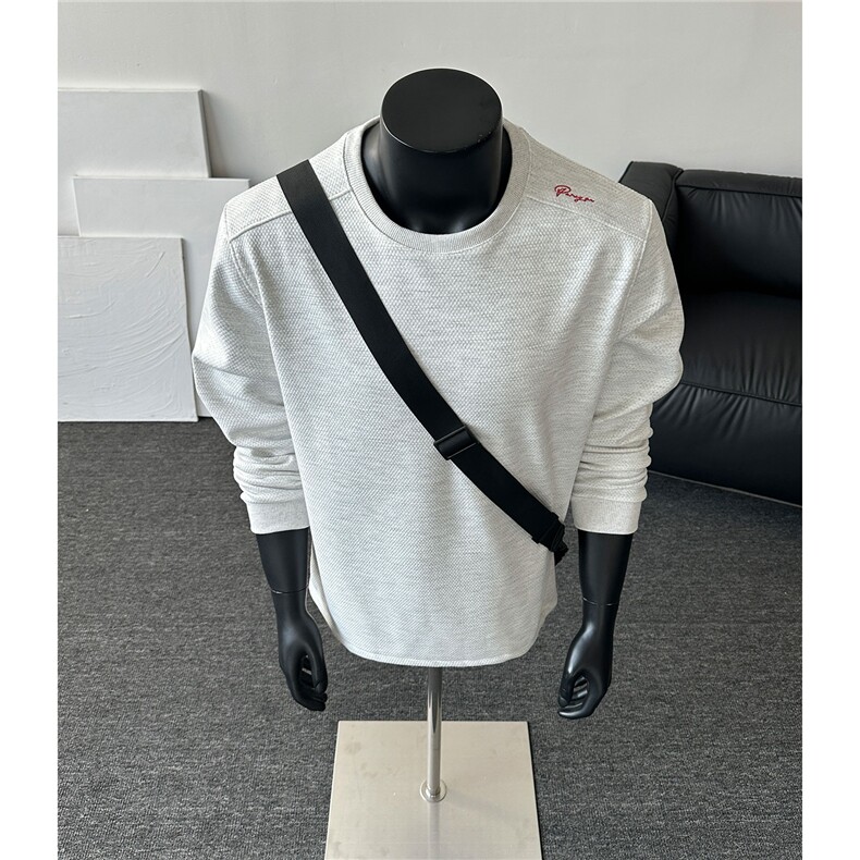 美式蜂窝红标限定基础打底衫休闲T恤刺绣圆领长袖D495特P25，男装T恤，电商A335-1（原A458）