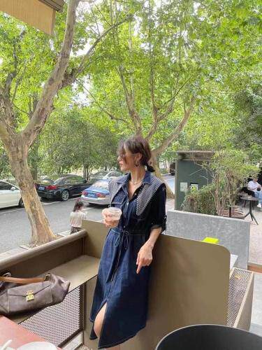 【现货】披肩减龄牛仔连衣裙，女装连衣裙，秋水月亮