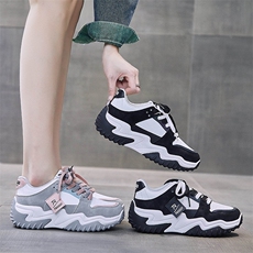 2023韩版春季新款老爹女鞋ins潮系带厚底学生运动休闲鞋，女鞋休闲鞋，电商A223