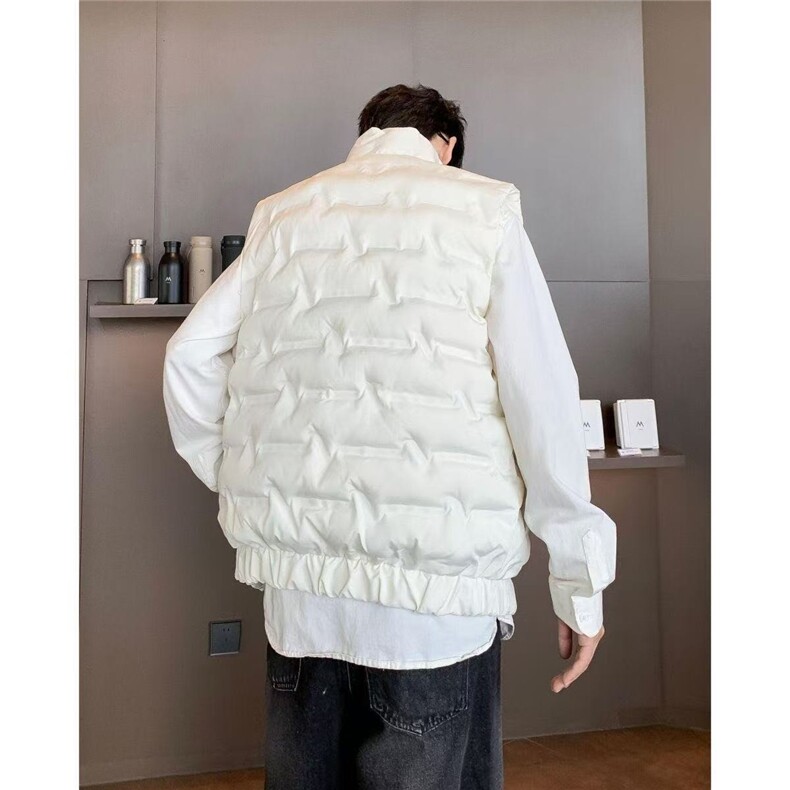 秋冬季羽绒棉服马甲男2025新款潮流外穿纯色坎肩立领工装,男装棉衣,星座506A