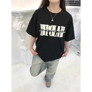 万针全刺绣工艺抖音得物高品质260克重磅纯棉双纱美式高街短袖T恤图片