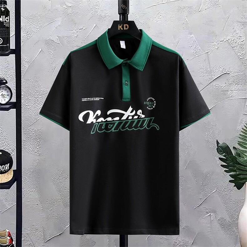 84060-P40短袖t恤男士夏季学院风宽松插肩袖撞色半袖体恤，男装T恤，电商D310B