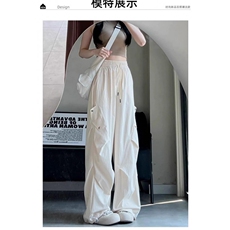 AK2315-P45美式束脚速干工装裤夏季新款宽松直筒褶皱冲锋裤，女装休闲裤，星座617A-2
