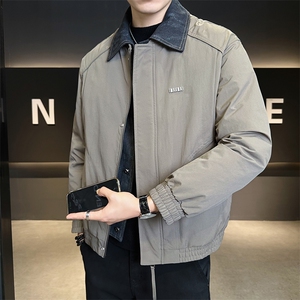 标50白鸭绒夹克式假两件轻薄羽绒服男外套B317-Y522-P195控258图片